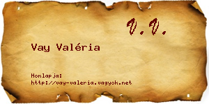 Vay Valéria névjegykártya